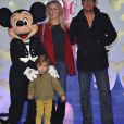 Dany Brillant avec sa femme Nathalie et leur fils - Prolongation du 20eme anniversaire de Disneyland Paris, le 23 mars 2013.   