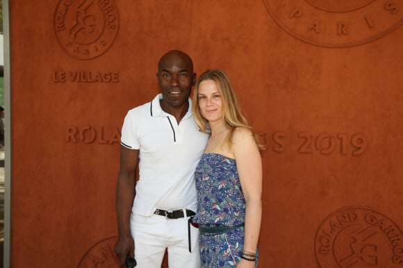 Lucien Jean-Baptiste et sa femme Aurélie Nollet au village lors des internationaux de tennis de Roland Garros à Paris, France, le 2 juin 2019. © Jacovides-Moreau/Bestimage 