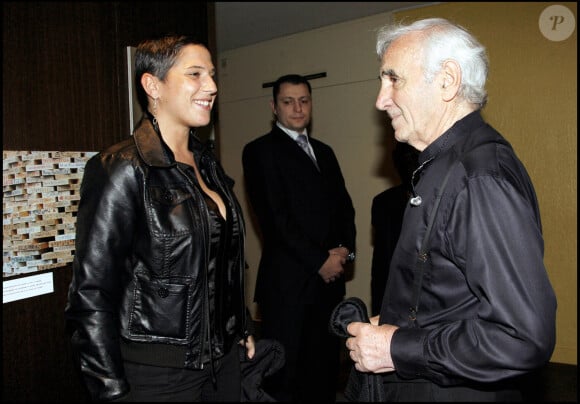 Exclusif - Diam's et Charles Aznavour - Peoples au concert de Charles Aznavour au Palais des Congrès. Paris. 