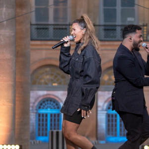 Exclusif - Vitaa et Slimane - Enregistrement de l'émission "La chanson de l'année" dans les jardins du Palais Royal à Paris, qui sera diffusée le 12 juin sur TF1. Le 11 juin 2020 © Cyril Moreau / Bestimage