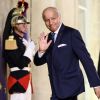 Laurent Fabius (président du Conseil constitutionnel français) - Le président de la République française et sa femme la Première Dame reçoivent le président de la République de Corée du Sud et sa femme pour un diner d'Etat au palais de l'Elysée à Paris, France, le 15 octobre 2018. © Stéphane Lemouton/Bestimage