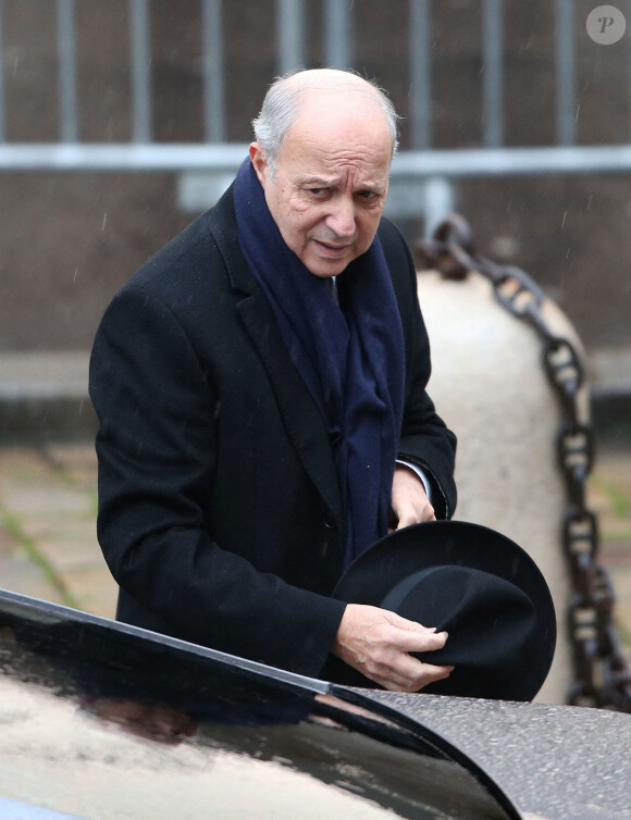 Laurent Fabius - Obsèques de du chef Paul Bocuse en la cathédrale Saint-Jean de Lyon, France, le 26 janvier 2018.