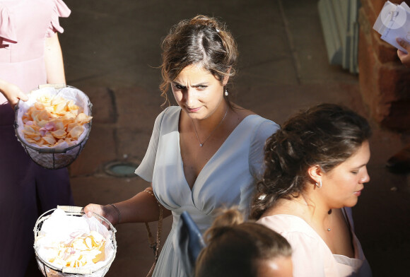 Clémence (fille de S.Royal et F.Hollande) - Mariage de Thomas Hollande et de la journaliste Emilie Broussouloux l'église de Meyssac en Corrèze, près de Brive. Le 8 Septembre 2018. © Patrick Bernard-Guillaume Collet / Bestimage