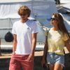 Exclusif - Le champion de tennis allemand Alexander Zverev et sa compagne Brenda Patea arrivent à Zadar à bord d'un yacht à l'occasion du tournoi de tennis Adria Tour, le 17 juin 2020.
