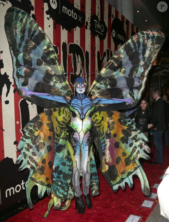 Heidi Klum déguisée en papillon alien pour la 15ème soirée "Moto X" d'Halloween parrainée par svedka Vodka au TAO Downtown le 31 Octobre 2014 à New York. 