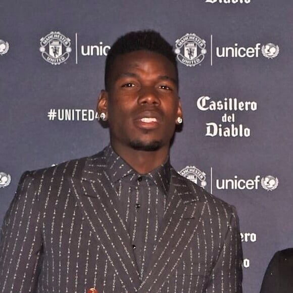 Info - Paul Pogba testé positif au COVID-19 - Info - La voiture de Paul Pogba saisie par la police anglaise en raison d'un problème d'immatriculation - Paul Pogba lors du dîner de gala caritatif "Manchester United "United for UNICEF" au Old Trafford à Manchester, Royaume Uni, le 22 janvier 2019.