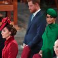Le prince William, duc de Cambridge, et Catherine (Kate) Middleton, duchesse de Cambridge, Le prince Harry, duc de Sussex, Meghan Markle, duchesse de Sussex - La famille royale d'Angleterre lors de la cérémonie du Commonwealth en l'abbaye de Westminster à Londres le 9 mars 2020.