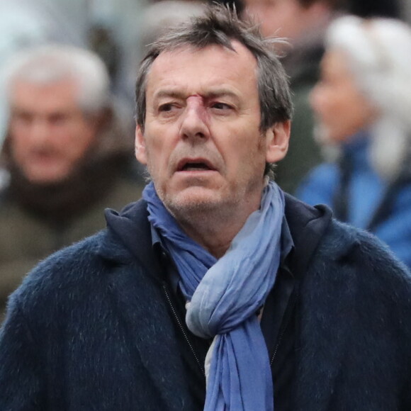 Jean-Luc Reichmann - Arrivées aux obsèques de Michou en l'église Saint-Jean de Montmartre à Paris. Le 31 janvier 2020