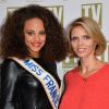 Exclusif - Alicia Aylies (Miss France 2017) et Sylvie Tellier - Soirée d'anniversaire des 30 ans de TV Magazine au Pavillon des Champs-Elysées à Paris. © Coadic Guirec/Bestimage