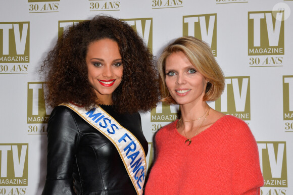 Exclusif - Alicia Aylies (Miss France 2017) et Sylvie Tellier - Soirée d'anniversaire des 30 ans de TV Magazine au Pavillon des Champs-Elysées à Paris. © Coadic Guirec/Bestimage