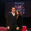 Maxime Chattam et sa femme Faustine Bollaert - Paris, le 16 11 2013 - Débat avec Stephen King au Grand Rex
