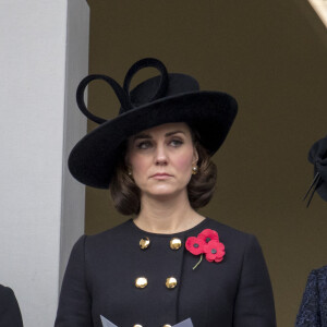 Princesse Michael de Kent, Catherine Kate Middleton, duchesse de Cambridge, enceinte et Sophie, comtesse de Wessex - La famille royale participe à la cérémonie du Remembrance Sunday à Londres le 12 novembre 2017.