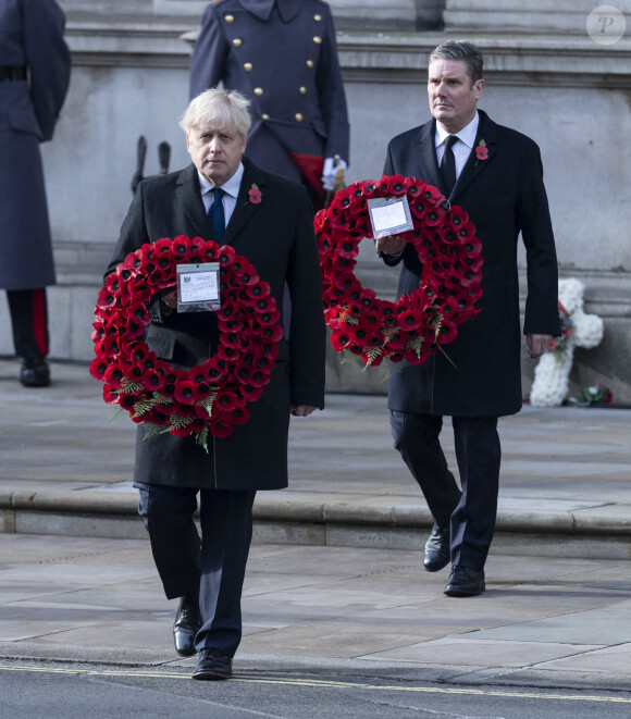 Le premier ministre Boris Johnson lors de la cérémonie de la journée du souvenir (Remembrance Day) à Londres le 8 novembre 2020.