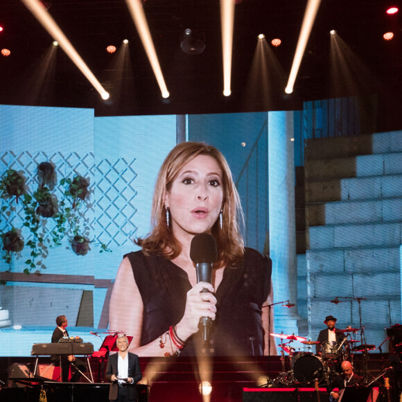 Exclusif - Nagui et Léa Salamé - Concert "Unis pour le Liban" à l'Olympia à Paris. Le 1er octobre 2020. © Da Silva-Moreau / Bestimage