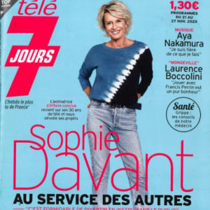 Sophie Davant en couverture du magazine "Télé 7 jours", le 16 novembre 2020.