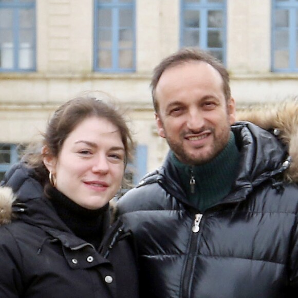 Exclusif - Emilie Dequenne et son mari Michel Ferracci sont à l'affiche de la série de Vincent Lannoo "A l'intérieur". C'est la première fois que le couple à la ville joue également un couple à l'écran. Angoulême le 12 Mars 2018. Patrick Bernard-Jean-Marc Lhomer/ Bestimage