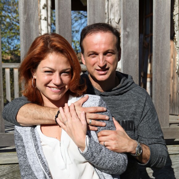 Exclusif - Emilie Dequenne et son époux Michel Ferracci aux Sources de Caudalie à Martillac près de Bordeaux, le 26 octobre 2014 à l'occasion de leur voyage de noces.