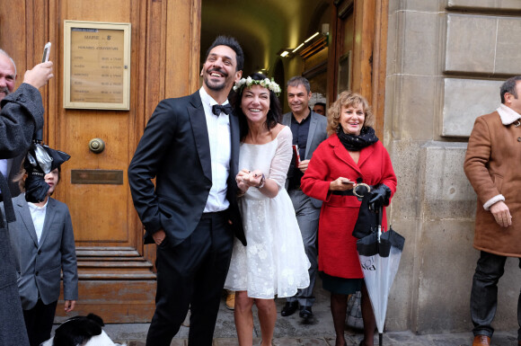 Exclusif - Mariage de Sandra Zeitoun de Matteis et Tomer Sisley à la Mairie du 8ème arrondissement de Paris, le 25 novembre 2017.