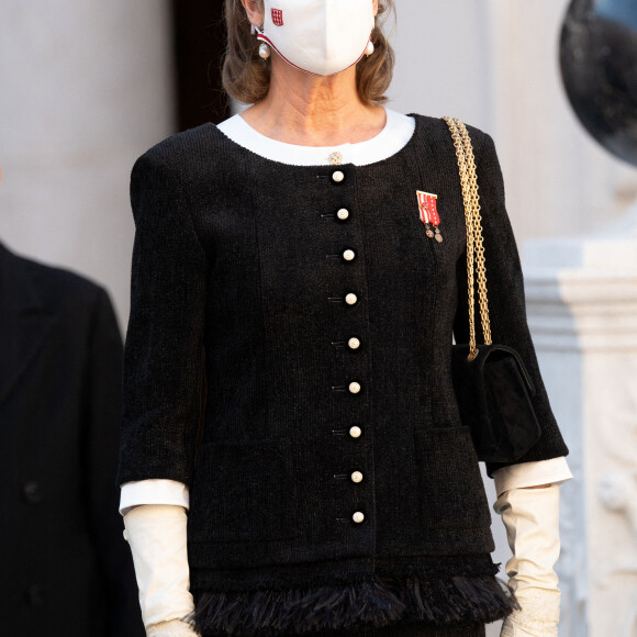 La princesse Caroline - Cérémonie dans la cour d'honneur du palais princier pour la Fête nationale de Monaco, le 19 novembre 2020.