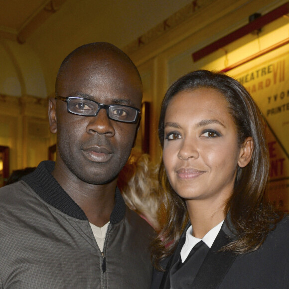 Lilian Thuram et Karine Le Marchand - Soiree de Gala pour l'association "Un Coeur Pour la Paix " a l'occasion du spectacle d'Ary Abittan au Theatre Edouard VII a Paris le 24 juin 2013.