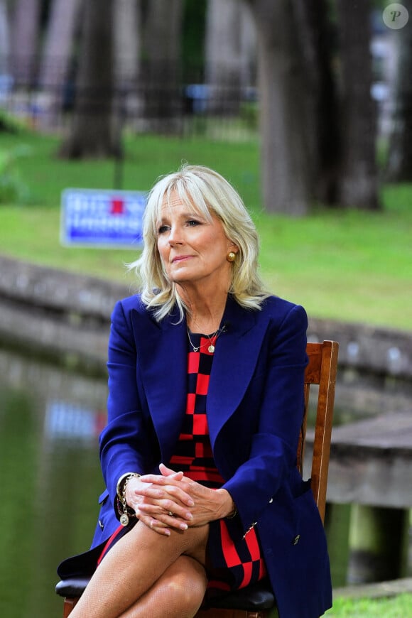 Jill Biden lors de la réunion de campagne Conversation des éducateurs afro-américains à Fort Monroe le 24 septembre 2020. © Bradford Glazier / Biden via ZUMA Wire / ZUMAPRESS.com/ Bestimage 