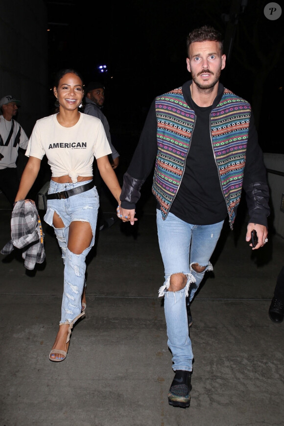 Christina Milian et son compagnon Matt Pokora (M. Pokora) à leur arrivée au concert de Drake et Migos à Los Angeles. Le 14 octobre 2018