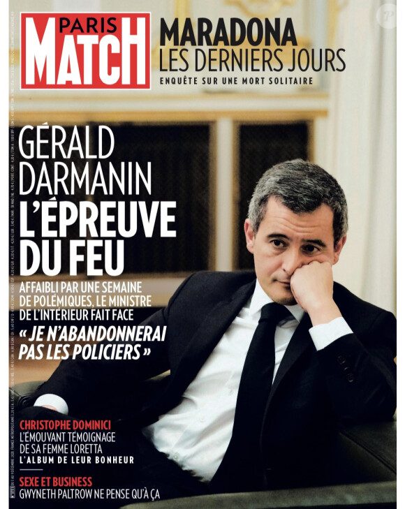 Couverture du magazine "Paris Match", numéro du 3 décembre 2020.