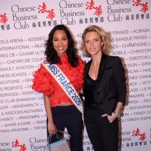 Clémence Botino (Miss France 2020) et Sylvie Tellier (Miss France 2002 et présidente du comité Miss France) lors du déjeuner d'affaires "Edition Spéciale Femmes" de la 5ème édition du Chinese Business Club à l'occasion de la journée internationales des droits des femmes au Pavillon Cambon Potel et Chabot, à Paris, France, le 9 mars 2020. © Rachid Bellak/Bestimage 