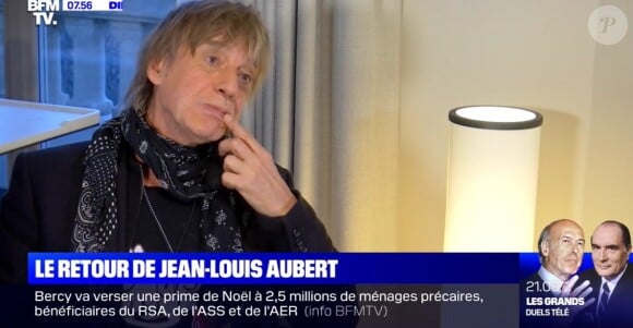 Jean-Louis Aubert sur BFMTV. Le 7 décembre 2020.