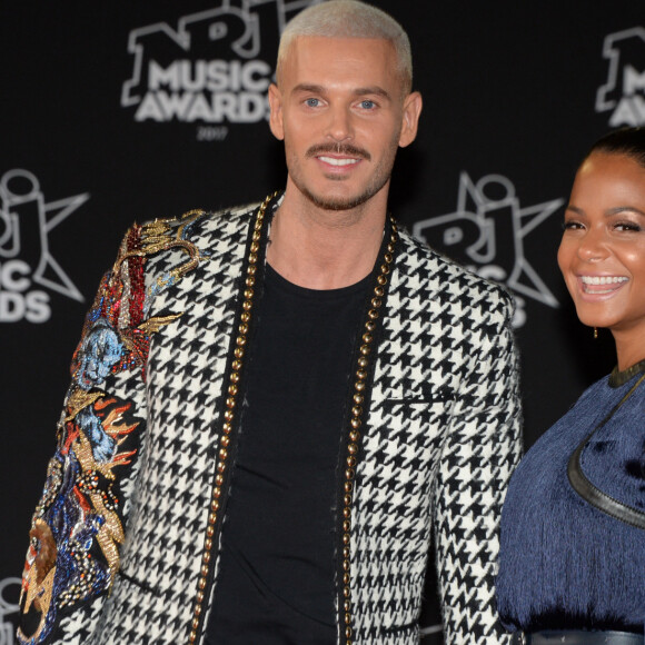 Le chanteur français M. Pokora (Matt Pokora) et sa compagne la chanteuse américaine Christina Milian - 19ème édition des NRJ Music Awards à Cannes le 4 novembre 2017. © Rachid Bellak/Bestimage