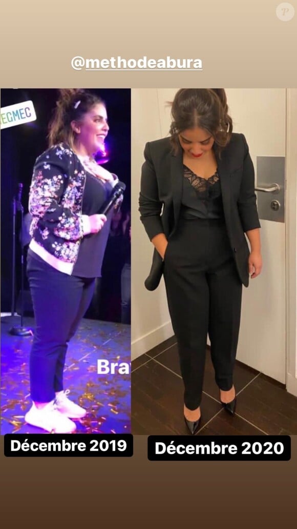 Inès Reg a posté ce montage avant/après sur Instagram pour montrer sa perte de poids.