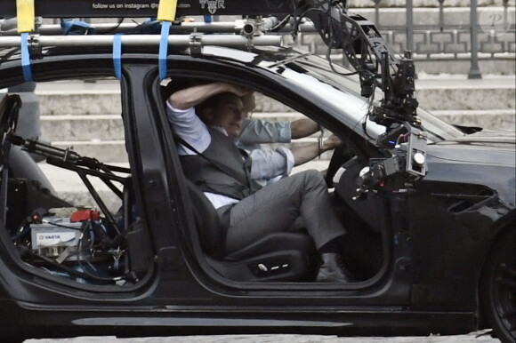 Tom Cruise tourne une scène de Mission Impossible 7 à Rome le 29 novembre 2020.