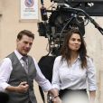 Tom Cruise et Hayley Atwell sur le tournage du film "Mission Impossible 7" à Rome, le 24 novembre 2020.
