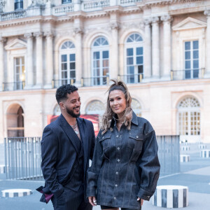 Exclusif - Vitaa et Slimane - Backstage de l'enregistrement de l'émission "La chanson de l'année" dans les jardins du Palais Royal à Paris, qui sera diffusée le 12 juin sur TF1. Le 11 juin 2020 © Cyril Moreau / Bestimage