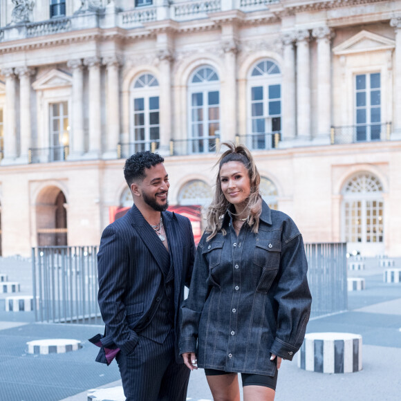 Exclusif - Vitaa et Slimane - Backstage de l'enregistrement de l'émission "La chanson de l'année" dans les jardins du Palais Royal à Paris, qui sera diffusée le 12 juin sur TF1. Le 11 juin 2020 © Cyril Moreau / Bestimage