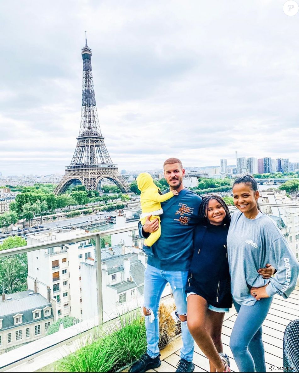 M. Pokora, Violet, Isaiah et Christina Milian sur Instagram. A Paris, été 2020.