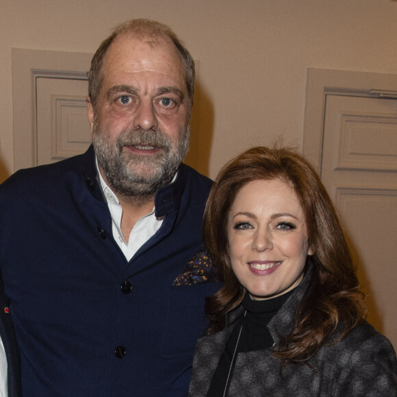 Exclusif - Marc Ladreit de Lacharrière, Eric Dupond-Moretti et sa compagne Isabelle Boulay - Eric Dupond-Moretti à la barre au théâtre de la Madeleine à Paris le 22 janvier 2019. © Pierre Perusseau/Bestimage