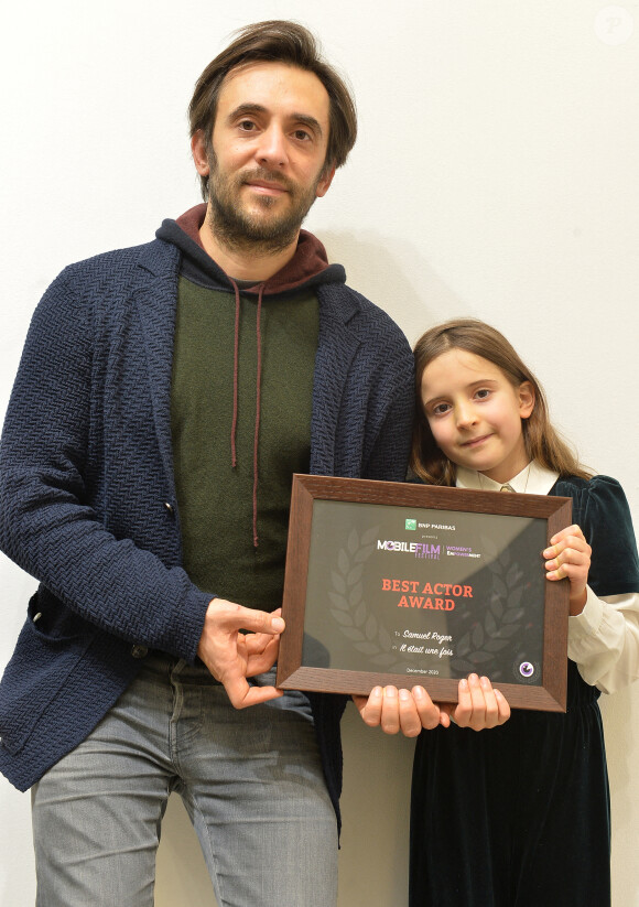 Samuel Roger et sa fille Mila - Press Junket du "Mobile Film Festival, Women's Empowerment" à Paris, le 7 décembre 2020.