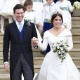 Sorties après la cérémonie de mariage de la princesse Eugenie d'York et Jack Brooksbank en la chapelle Saint-George au château de Windsor le 12 octobre 2018.