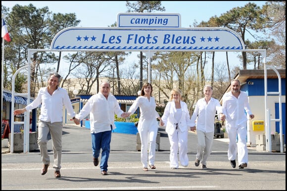 Antoine Duléry, Franck Dubosc, Mathilde Seigner, Richard Anconina, Mylène Demongeot, Claude Brasseur - Promotion du film "Camping 2" en 2010.