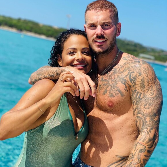 M. Pokora et Christina Milian lors de vacances, été 2020.