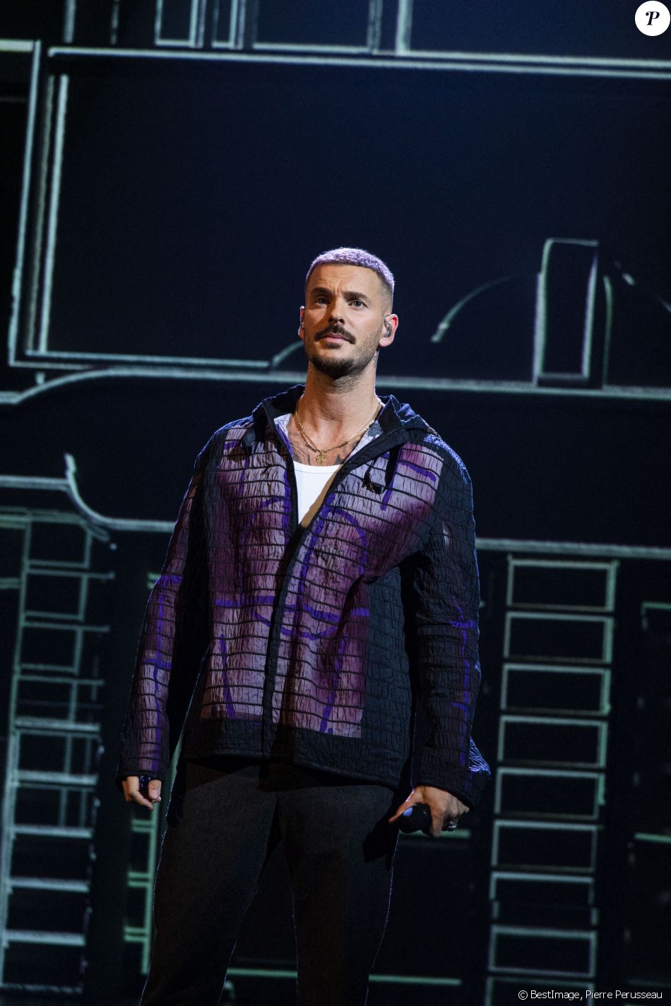 Exclusif - M. Pokora (Matt Pokora) - Enregistrement de l'émission "Spectaculaire" présentée par J.M.Généreux, qui sera diffusée le 3 octobre sur France 2, à La Plaine Saint-Denis. © Pierre Perusseau / Bestimage