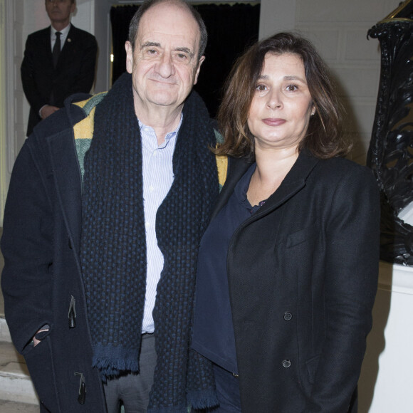 Pierre Lescure et sa femme Frédérique - People au défilé Haute Couture Jean Paul Gaultier Printemps-Eté 2016 à Paris, le 27 janvier 2016. © Olivier Borde/Bestimage 