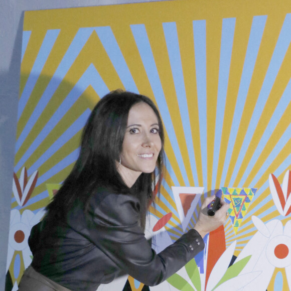 Fabienne Carat - Lancement de la collection de mouchoirs "Lotus by MIKA" à l'Atelier des Lumières à Paris. Le 1er octobre 2020 © Christophe Aubert via Bestimage