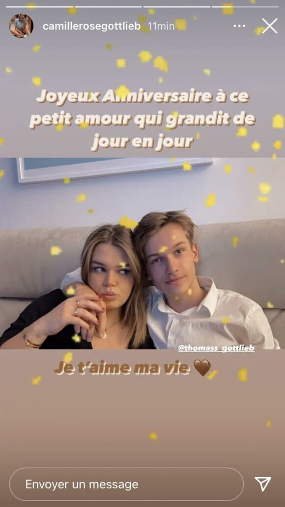 Camille Gottlieb pose avec son frère Thomas sur Instagram pour l'anniversaire du jeune homme, le 29 décembre 2020.