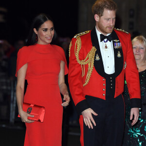 Le prince Harry, duc de Sussex, et Meghan Markle, duchesse de Sussex assistent au festival de musique de Mountbatten au Royal Albert Hall de Londres, Royaume Uni, le 7 mars 2020. 