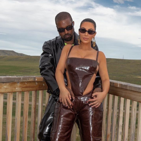 Kanye West, Kim Kardashian et leurs 4 enfants, North, Saint, Chicago et Psalm. Juin 2020.