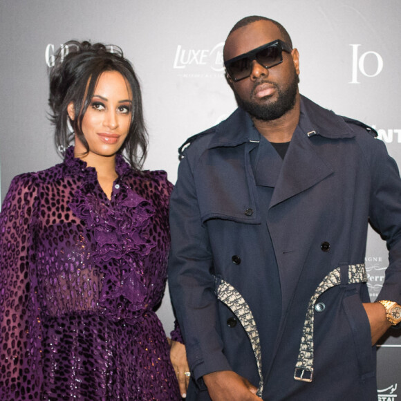 Exclusif - Le rappeur Gims (Maître Gims - Gandhi Djuna) et sa femme Demdem Djuna lors du photocall de la 14ème édition du Casa Fashion Show au Sofitel Casablanca Tour Blanche à Casablanca, Maroc. © Philippe Doignon/Bestimage 