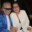 Michou et Nana Mouskouri - Michou fête son 88e anniversaire dans son cabaret avec ses amis à Paris le 18 juin 2019. © JLPPA/Bestimage