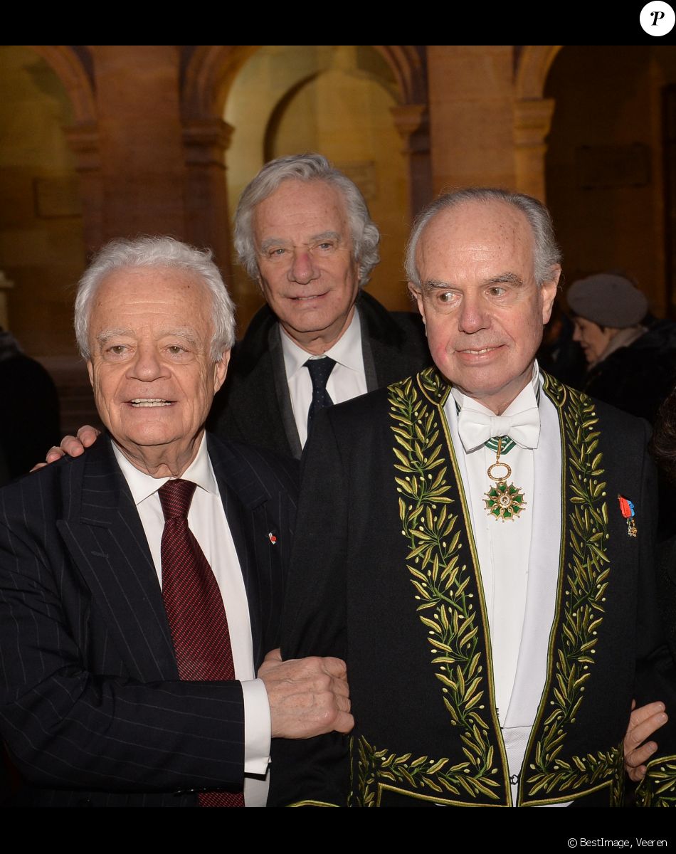 Jean-Gabriel Mitterrand, Olivier Mitterrand et Frédéric Mitterrand lors de la cérémonie d'installation de F.Mitterrand à l'académie des Beaux-Arts à Paris, France, le 6 février 2020. © Veeren/Bestimage